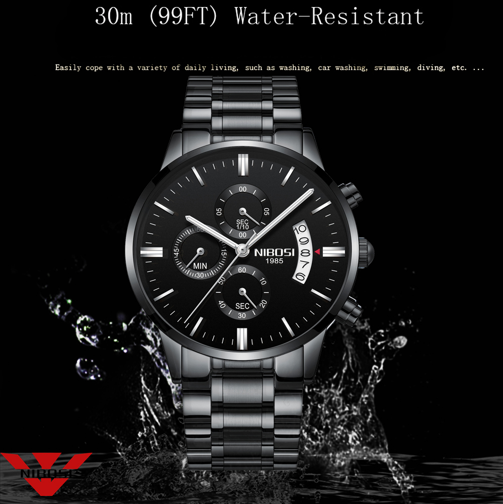 NIBOSI Stainless Steel Black Q - огляд і ціна Luxury Watch Manufacturers
