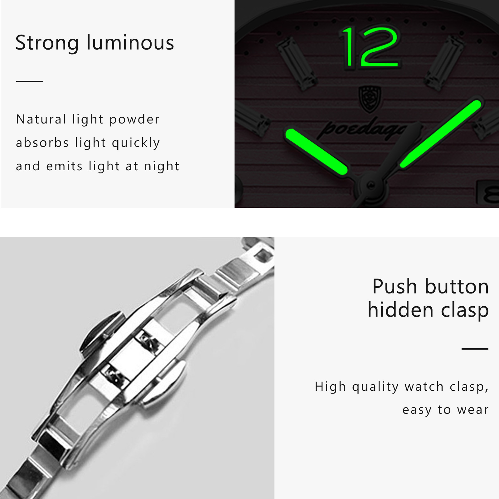 POEDAGAR Square Fashion Woman  - огляд і ціна Luxury Watch Girl