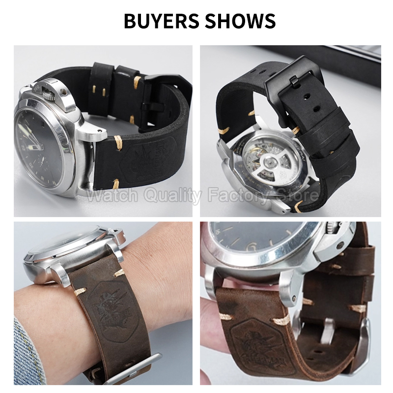 Black Brown 20 22 24 26mm Flat - огляд і ціна Luxury Watch Panerai