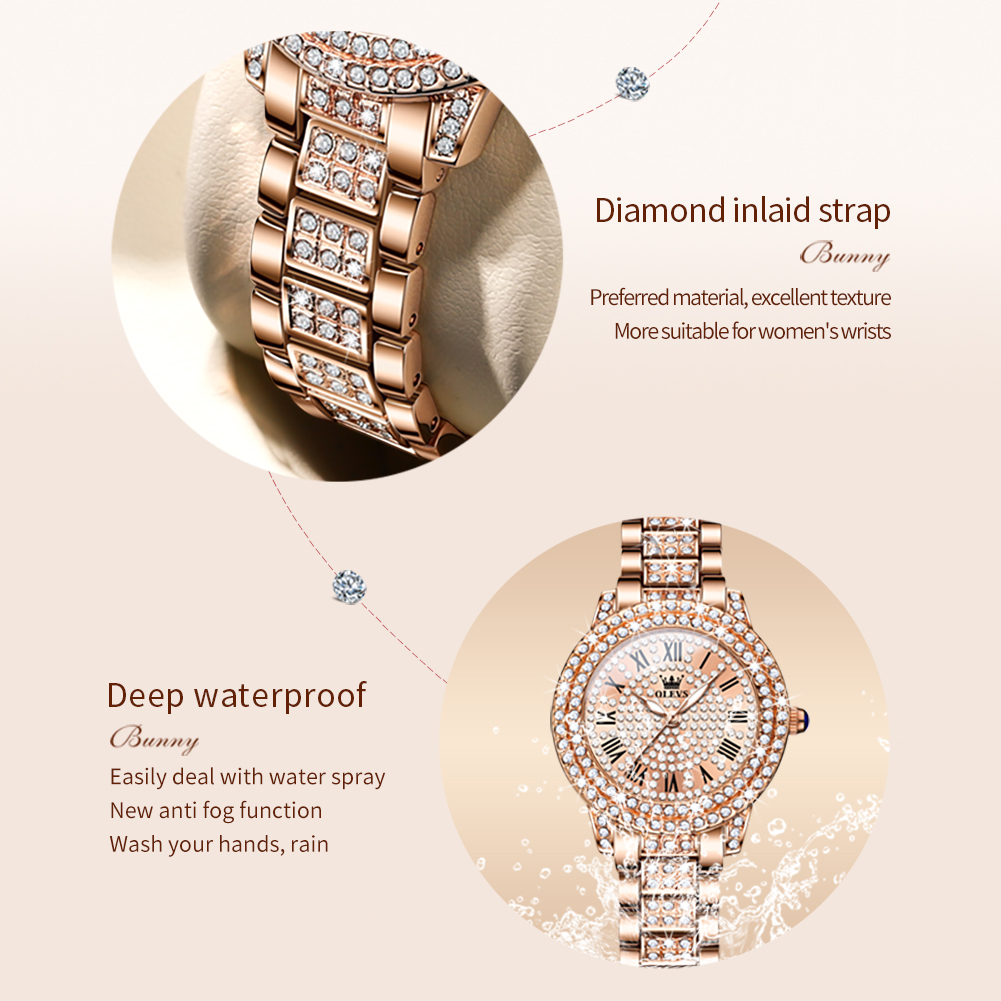 OLEVS 9943 Luxury All Diamond  - огляд і ціна Luxury Watch Girl